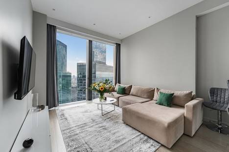 Двухкомнатная квартира в аренду посуточно в Москве по адресу 1-й Красногвардейский пр-д, 22с1, метро Международная